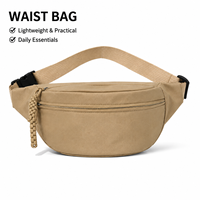 Riñonera Unisex Impermeable de Nailon, Gran Capacidad, Ligera, Bandolera Cruzada con Correa Ajustable para Viajes, Senderismo, Riñonera de Pecho