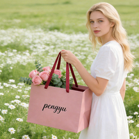 Sac en papier kraft personnalisé pour fleuriste, emballage portable pour bouquets de fleurs, roses, anniversaires et mariages, avec impression sur mesure