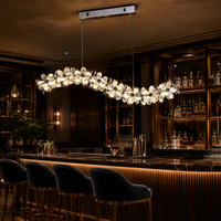 Lustre en cristal Zeal Lighting, style moderne LED suspendu, anneaux linéaires pour salle à manger, villa, hôtel, vente en gros