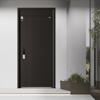 Porte d'entrée sécurisée en aluminium sur mesure haut de gamme moderne avec serrure intelligente, pare-balles, insonorisée, étanche et ignifuge pour appartements sécurisés