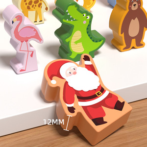 Christmas Wooden Building Blocks Cards Listening Logical Thinking Attention Training Child Interaction Early <b>Education</b> <b>Toys</b> - Product Image 4