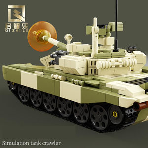 QIZHILE – assemblage de blocs de construction en plastique pour jouets de construction, modèle militaire, réservoir d'amoureux de la nature, 101101 T90 - Product Image 5