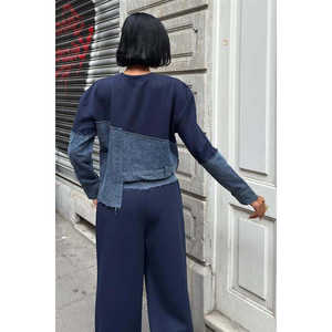 Conjunto de Mezclilla Modal Asimétrico de Manga Larga y Transpirable para Mujer 10269 - Product Image 5