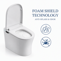 WC intelligent avec bidet intégré, chasse d'eau automatique et siège chauffant, ensemble WC monobloc en céramique pour projets de rénovation