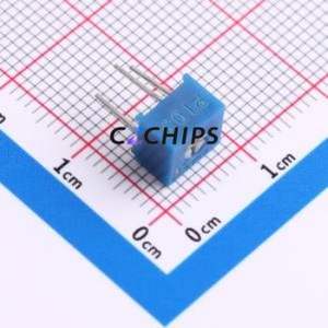 Résistance/potentiomètre réglable 3362P-1-103LF, composant traversant (THT)-3P, 7x6,8 mm, résistance 10 kOhm, 10 %, 500 mW, 250 ppm/ ℃ - Product Image 1