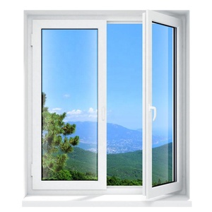 Thiết kế mới uPVC đôi pane Swing <span class=keywords><strong>PVC</strong></span> hồ sơ bên ngoài cửa sổ khuôn cửa sổ - Product Image 4