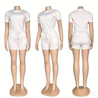 Ensemble décontracté d'été style européen et américain J5314, haut à manches courtes et short, tenue sportive deux pièces, couleur unie, poches, 3 couleurs