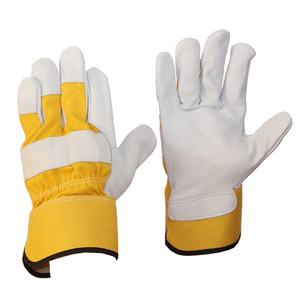 Guantes de conductor de cuero de ganado Guantes de soldadura eléctrica de trabajo amarillo Guantes de cuero de seguridad de China - Product Image 2