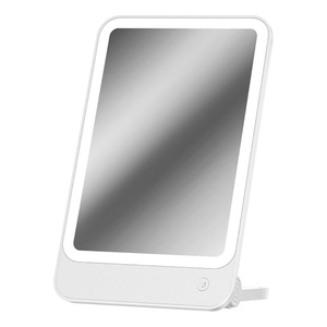 Portable Single Side Personalized Table Desktop <b>Vanity</b> Cosmetic Makeup Mirror with LED <b>Light</b> - Product Image 1