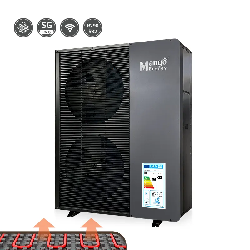 9KW 16KW Central Heating Cooling DHW Pump R32 R290 DC Inverter All In One Air Source Heat Pump Air Water Heater