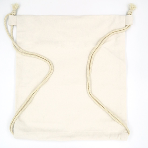 Sacs de shopping en toile avec cordon de serrage, en coton mousseline bio, écologiques, imprimés avec un logo personnalisé, emballage en tissu blanc promotionnel - Product Image 1