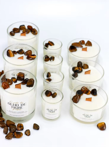 Velas Aromáticas de Cera de Soja en Frascos de Vidrio LANJO, con Cristales y Piedras Naturales, Hechas a Mano, Larga Duración, sin Llama, para el Día del Padre y Acción de Gracias - Product Image 2