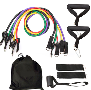 Set de 11 Cuerdas Elásticas de Látex para Principiantes con Gancho de Mosquetón y Ojales, Equipo de Entrenamiento de Resistencia Progresiva OEM - Product Image 6