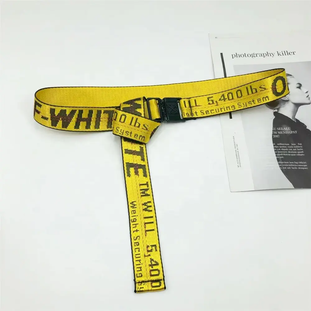 Trendy fashion yellow and white pair of buckle belts waist accessories belts European and American style clothes accessories