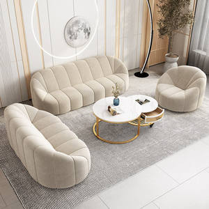 Nordic Style Fabric Sofa And <b>Coffee</b> <b>Table</b> Set Tufted Living Room Furniture For Small Apartments Home Use - Product Image 1