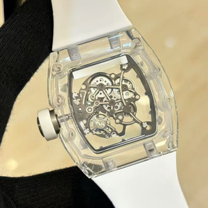 Reloj mecánico de lujo para hombre con caja transparente verde de alta calidad, indicador de reserva de marcha, tourbillon y visualización del torque. - Product Image 4