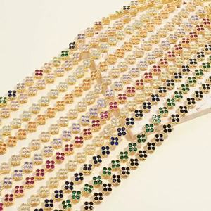 Pulsera de Tenis Personalizada de Alta Calidad 5A, Chapada en Oro de 14K y 18K, con Trébol de Cuatro Hojas y Circonitas Cúbicas de Arcoíris - Product Image 5