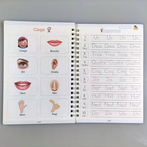 Carnet de dessin à rainures pour stylo dur, jetable, pour enfants, avec caractères anglais, <span class=keywords><strong>français</strong></span>, allemands et caractères magiques - Product Image 4
