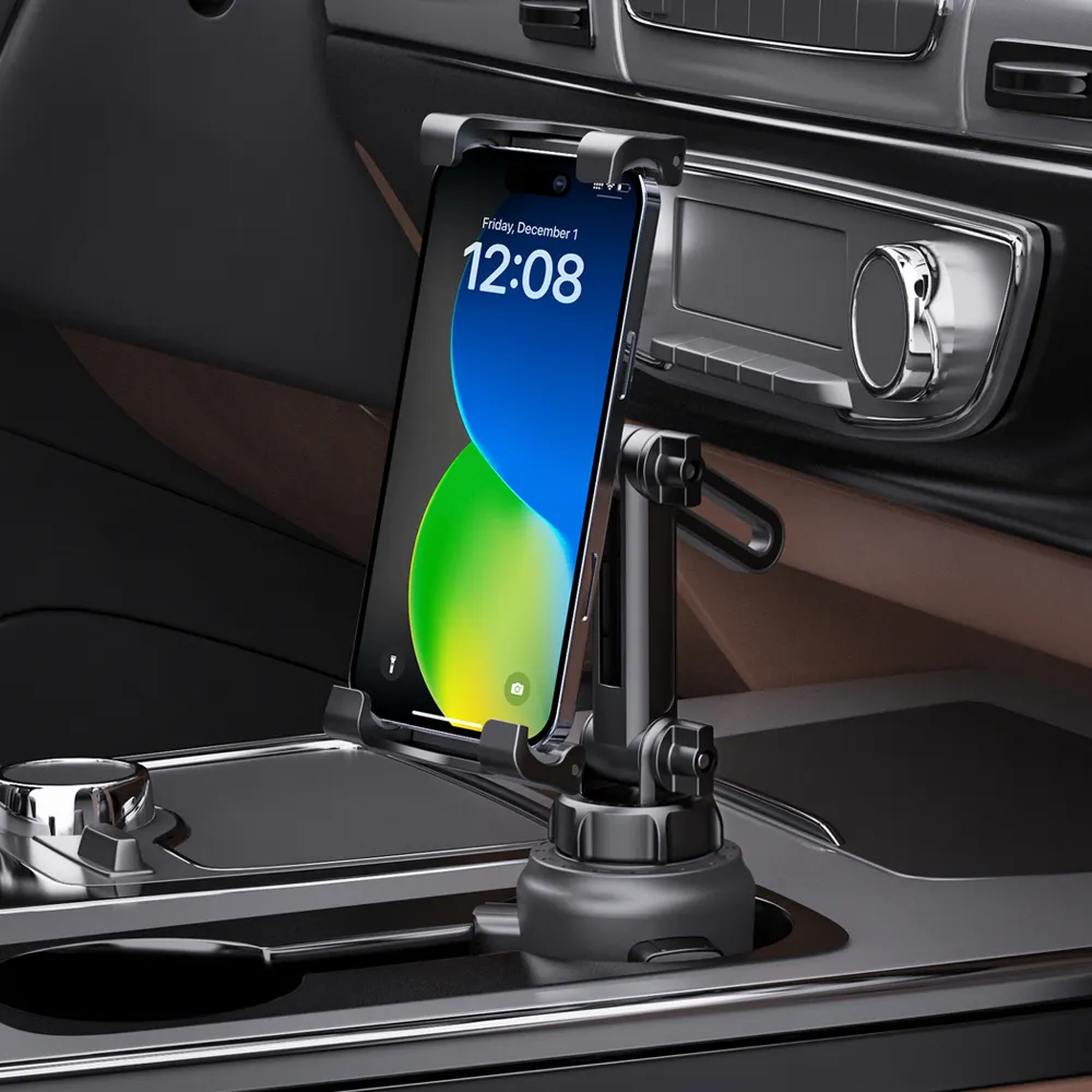 Heavy Duty Cup Phone Holder Tablet Mount with Extra Big Cup Holder Adjustable Base Tablet Car Mount Holder Universal Car Mount