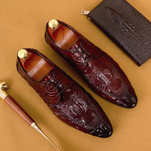 Zapatos de cuero para hombre más vendidos, cuero genuino, estilo casual de negocios, diseño de cocodrilo, punta puntiaguda moderna, zapatos formales - Product Image 5