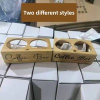 2 contenants à café en verre avec étagère - Organisateur de bar à café, bocaux en verre avec cuillère pour grains de café, café moulu, noix