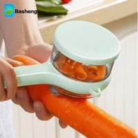 Pengupas Kulit Buah Manual 2-in-1 dengan Desain Penyimpanan Kreatif dari Plastik PP dan Wadah Penampung Kulit untuk Penggunaan di Dapur