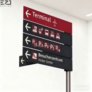 لافتات تحديد المسار للمطار وقفة واحدة داخلية/خارجية نظام اسم مبنى إشارات اتجاهية لافتة توجيه Plyon - Product Image 3