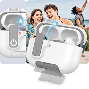 Funda Protectora Antigolpes para Apple <span class=keywords><strong>AirPods</strong></span> 4ª Gen, <span class=keywords><strong>Pro</strong></span> 3, <span class=keywords><strong>Pro</strong></span> 2, 1, para Mujeres y Hombres, Accesorios para Estuche de Carga de Auriculares con Llavero - Product Image 2