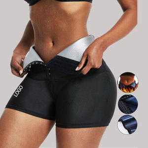 Pantaloncini da sauna da donna a vita alta, modellanti per il controllo della pancia, con chiusura termica che trattiene il calore, per allenamento e sollevamento glutei - Product Image 2