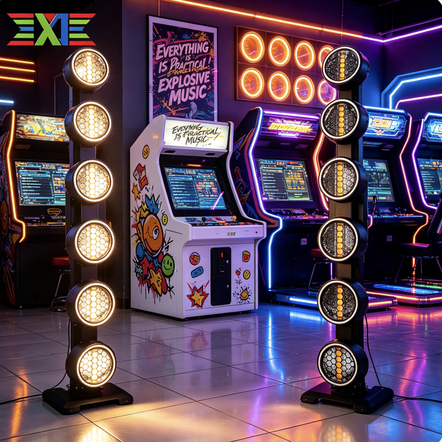 6 Round Retro LED Lights with DMX512 Control Inner/Outer Auxiliary Lighting & Spotlights for Weddings Parties DJ Stage Lighting