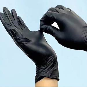 Jade Hands Disposable Black PVC <b>Gloves</b> Oil Resistant Non Slip Kitchen Use Household Protection - Product Image 3