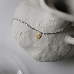 Women's Fashionable Anniversary Mini <b>Charm</b> Coin Pendant Claw Setting 18K Gold Plated Stainless Steel Bamboo Chain Vintage Flower - Product Image 5