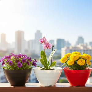 Pot de fleurs en plastique PP en gros, durable, léger, pour jardin intérieur et extérieur, OEM, couleur personnalisée, logo, prix d'usine - Product Image 3