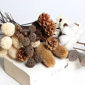사진 소품 꽃꽂이 나무 단순 소나무 콘 도토리 말린 꽃 선 홈 거실 장식