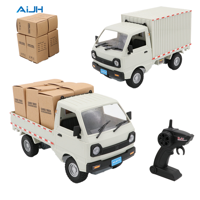 AiJH Rc Truck Toy Car With Light Diecast Model Removable Transport Container Vehicle Custom Packaging Remote Control Car