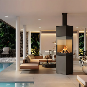 <span class=keywords><strong>Cheminée</strong></span> en bois moderne à double vitrage, design simple, <span class=keywords><strong>insert</strong></span> du sol au plafond, pour usage intérieur et extérieur, élégante - Product Image 5