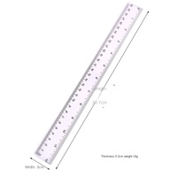 Règle pour étudiants en gros, 15 cm/20 cm/30 cm, plastique transparent, droite, impression bilatérale, pouces/cm, avec emballage indépendant