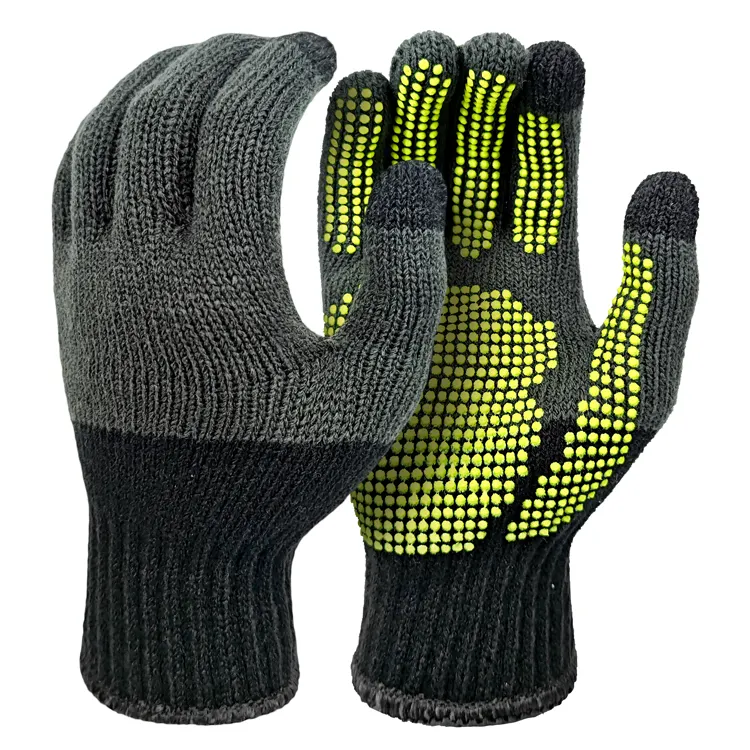 Reasonable Price Custom Winter Acrylic Touchscreen Work Outdoor Gloves With Pvc Dots Printing