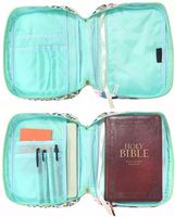 Échantillon Gratuit – Housse de Bible Florale Personnalisée de Qualité Supérieure pour Femme avec Poignée et Poches – Sac de Rangement pour Bibles