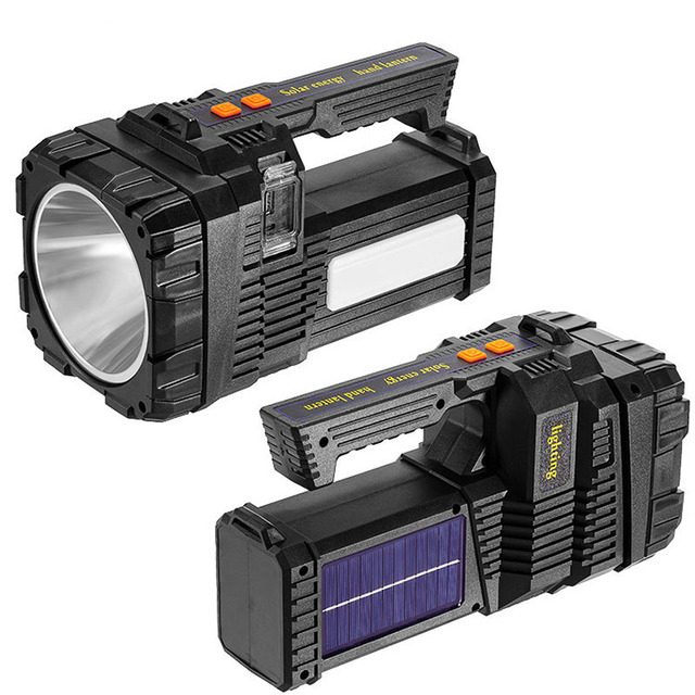 Rechargeable LED Flashlight Powerful Bright Waterproof Search Light Handheld Spotlight with Flash Effect