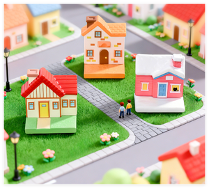 Kit de <span class=keywords><strong>jardin</strong></span> <span class=keywords><strong>zen</strong></span> miniature 3D coloré, micro-paysage, décoration de la maison, sculpture miniature de maison, petite figurine, artisanat en résine, jouets pour enfants - Product Image 3
