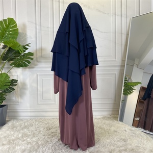 2295 #   Nouveauté : Hijab pour femmes à 3 couches, en mousseline de soie de qualité supérieure, hijabs longs, châles basiques pour femmes musulmanes, robes Abaya assorties, 15 couleurs - Product Image 5
