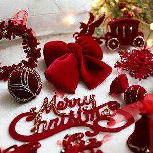 Lumière rouge luxe flocage pendentif <span class=keywords><strong>de</strong></span> noël transfrontalier spécial flocon <span class=keywords><strong>de</strong></span> neige pendentif <span class=keywords><strong>d</strong></span>écorations robe fournitures - Product Image 2