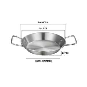 Custom Stainless Steel Paella Pans with Heat Resistant Handles for Seafood Cooking - Product Image 6