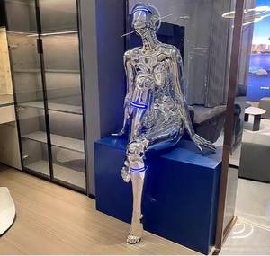 Estatua de robot sexy personalizada de fibra de vidrio, escultura de robot de señora desnuda para Club Bar, decoración interior, tema de Arte de resina para decoración de <span class=keywords><strong>cine</strong></span> - Product Image 5