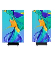 Écran d'affichage numérique portable à trois volets avec éclairage LED, léger, sur pied, pour les salons professionnels ou la publicité en magasin