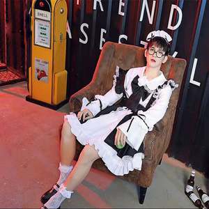 Women Maid Outfit Anime <strong>Dress</strong> Black and White Apron <strong>Dress</strong> <strong>Lolita</strong> <strong>Dresses</strong> Men Cafe Costume Cosplay Costume - Product Image 3