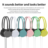 Youngrun Y728 Grosir Headset Berkabel Warna-warni 3.5mm Stereo On-ear untuk Pelajar Kelas Pesawat Terbang Headphone Harga Terjangkau