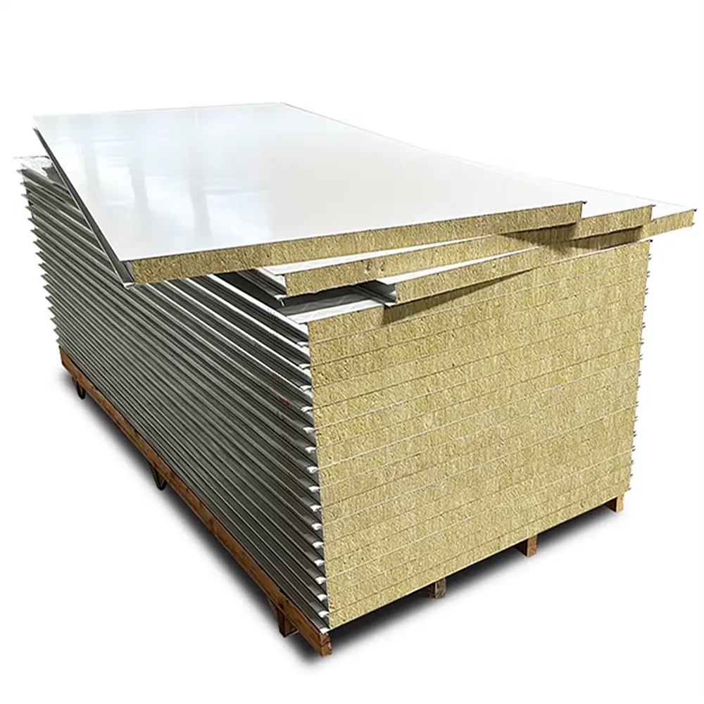 Panneaux muraux en aluminium ciment Eps isolés Panneau composite pour toiture Polyuréthane Isolation extérieure des particules de fibres Panneau sandwich 5
