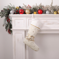 Chaussette de Noël en peluche personnalisée en gros, pochette suspendue pour décorations d'arbre de Noël, sac cadeau pour bonbons de Noël pour la décoration de fêtes de fin d'année